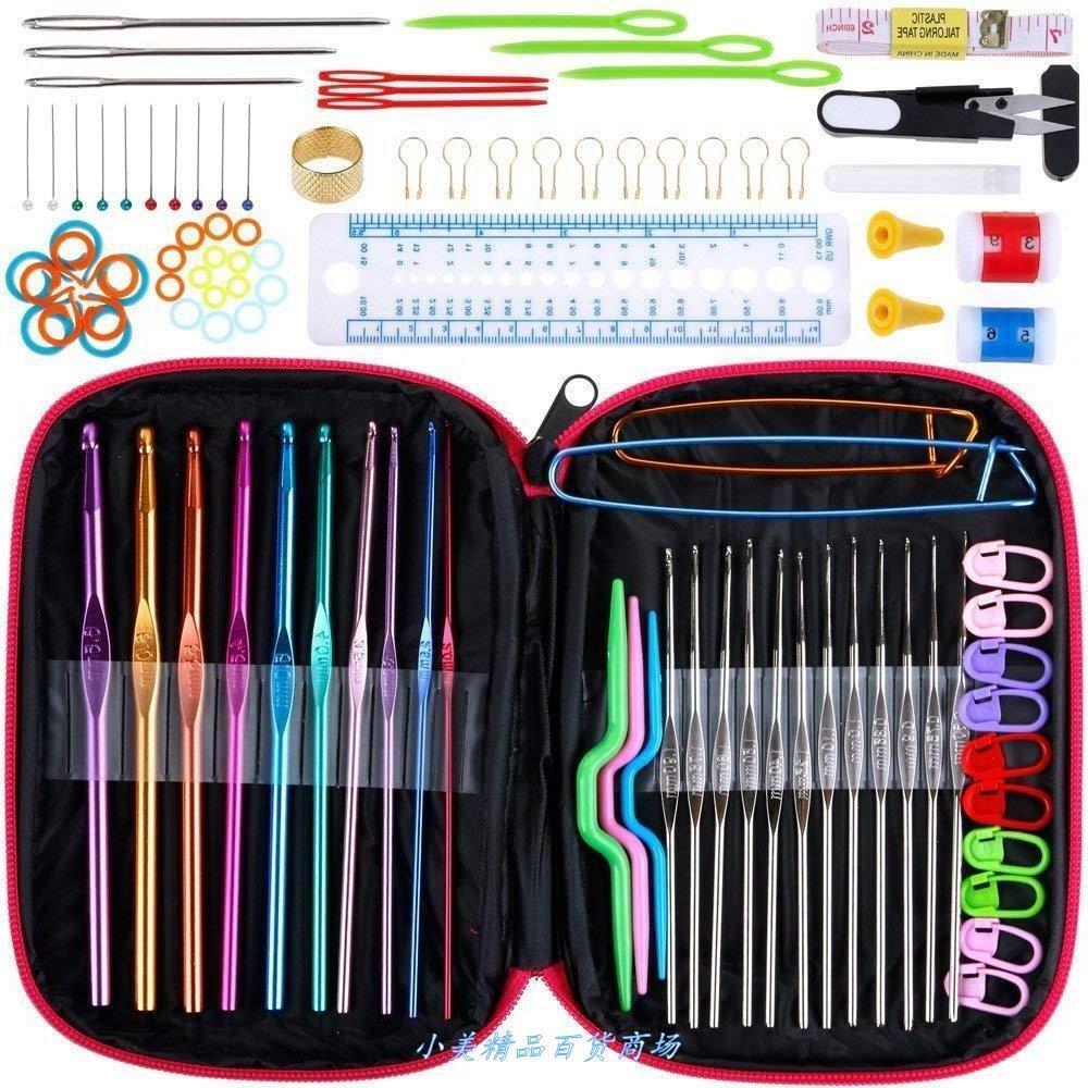 woolen needle knitting tool set 22 pieces metal crochet kit - 实物图