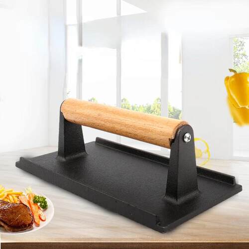 Kitchen Heavy Cast Flat Iron Steak Weight/Bacon Press with