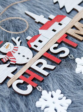 Wooden Christmas Door Hanging Oranments Wall Xmas Dec Merry