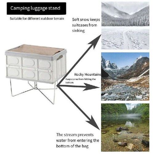 A84M-Camping Box Folding Stand Camping Table Shelf Cooler