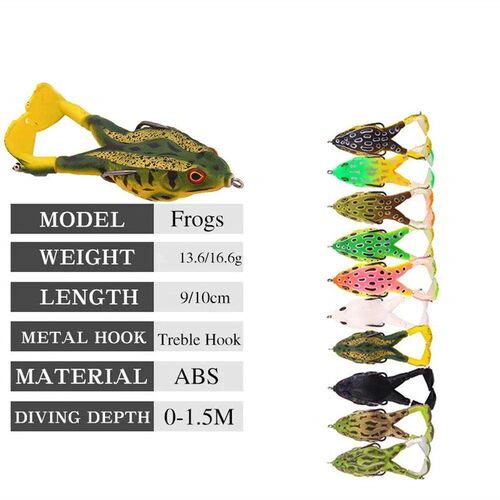 Frog Lure Double Propeller Legs Silicone Soft Baits 13.6g 16