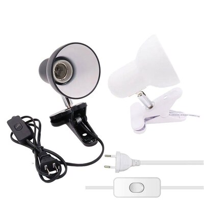 Black White E27 Desk Lamp for Dorm Room Clip DIY Table Lamp