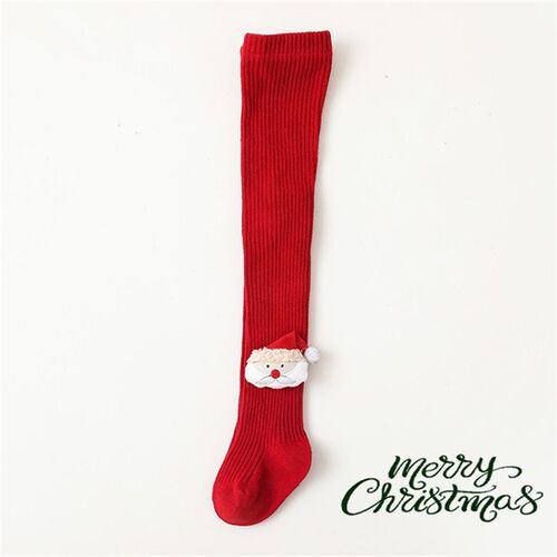 Kids Christmas Stockings Toddler Long Socks Red Leggings Pan