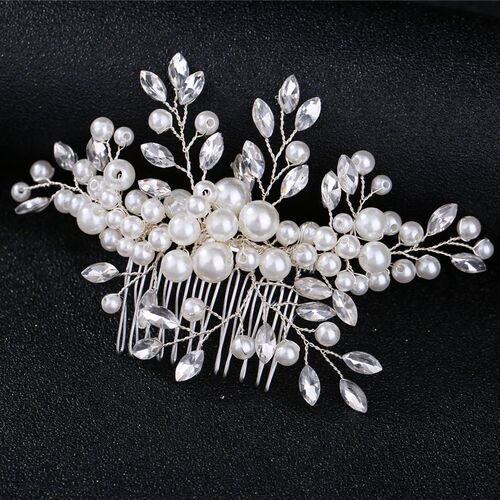 Korean Fashion Pearl Hair Combs Handmade Hairpins and Clips