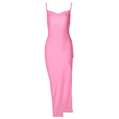 Female Slip Dress Summer Solid Color Sleeveless Spaghetti