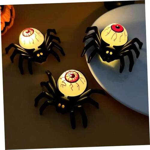 Halloween Decorations LED Candle Light Plastic Spider Skull