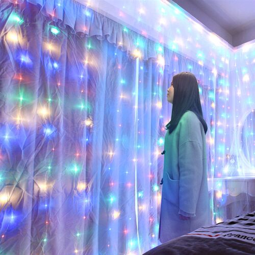 Christmas Decoration for Home 3m Curtain String Light Flash