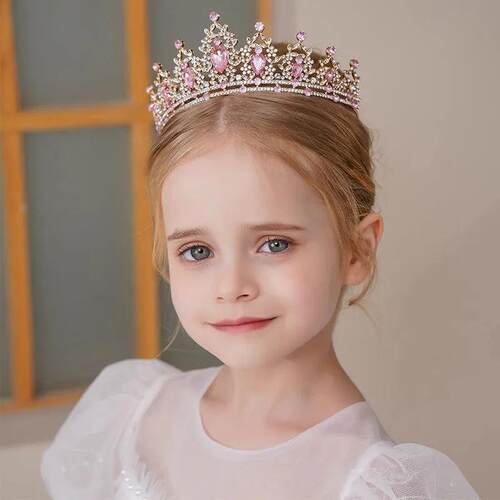 Childrens Princess Crown Crystal Tiara Girls Hair Accessori