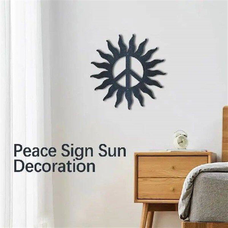 Metal Sun Wall Art Wall Sculpture Peace Sign Antique