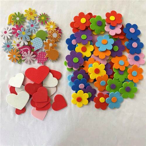100PCS  flower Mothers Day foam stickers Kids Arts and craf
