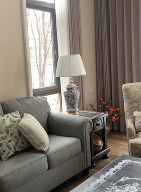 孤品-欧式复古手绘陶瓷台灯卧室床头柜灯客厅民宿样板间装饰摆件