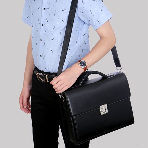 New Male Password Lock Briefcase Diagonal Package PU Leather