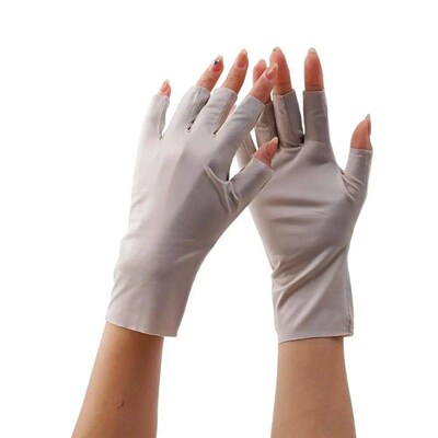 Women Sunscreen Fingerless Gloves UV Protection Half Finger