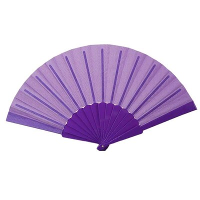 Portable Folding Fan Plain Plastic Cloth Hand Fan Chinese El