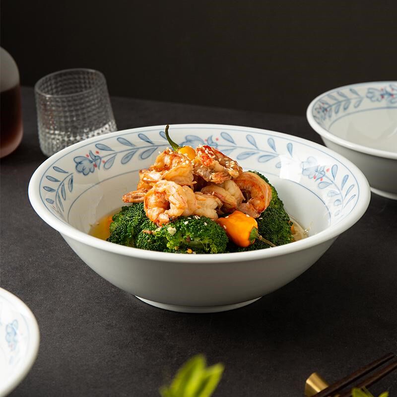 釉下彩湘菜护边斗碗炒菜碗饭店酒店特色餐具小炒肉碗大盆汤碗面碗