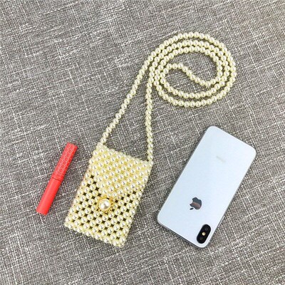 Hengmei handmade pearl Bag Mini mouth red bag pearl chain ba