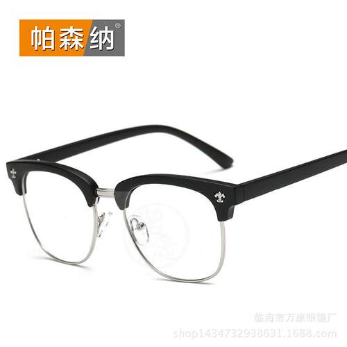 。Retro spectacle frame half frame eyebrow myopia spectacle
