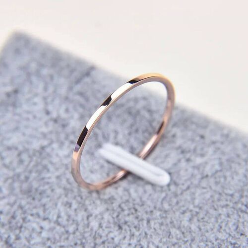MM Thin Titanium Steel Silver color Couple Ring Smooth