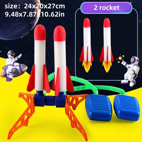 Kids Rocket Launcher Step Pump Power Air Pressed Stomp Outdo