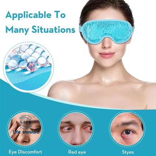Cooling Eye Mask with Gel Bead Reusable Cold Compress Ice
