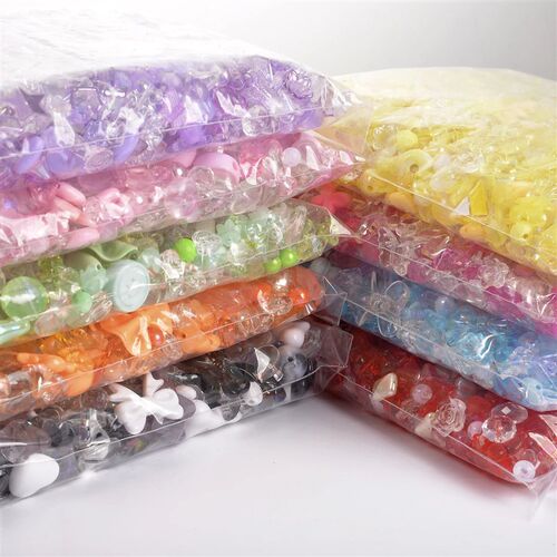 20g/Pack 9 Color Mixed Style Clear Acrylic Beads for Jewelry