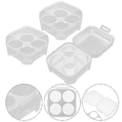 3pcs Practical Household 4 Lattices Egg Storage Holder Egg