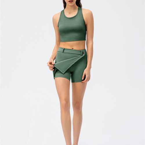Fashion Yoga Shorts Soft Golf Skort Women High Waist Tennis
