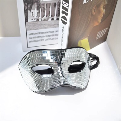 Disco Ball Glitter Face Mask Venetian Masquerade Mask