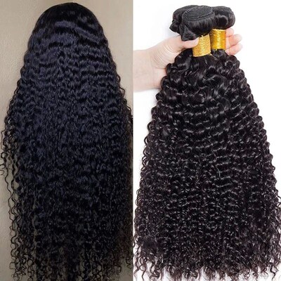 100% Human Hair Kinky Curly Bundles Raw Hair Brazilian Bundl