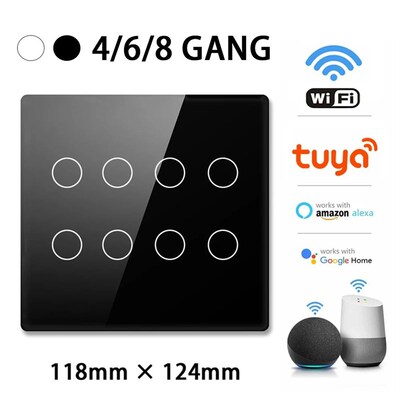 4x4 Brazil Tuya WiFi Smart Switch,AC 110-220V Touch Panel 4/