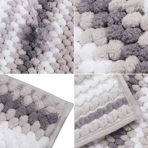 Thick Striped Chenille Mat Bathroom Door Water Absorbent Hom
