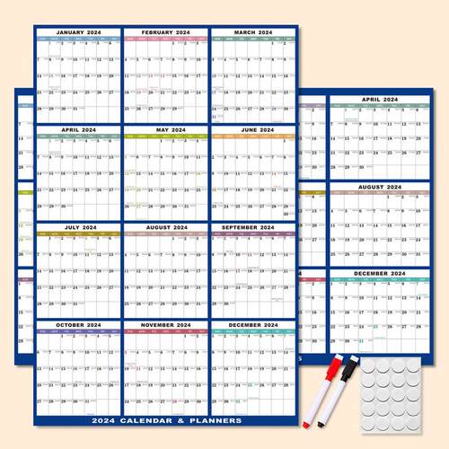 23 x35  2025 Wall Calendar Erasable Large Wet,12 Month Erase
