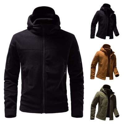 European size mens outdoor multi-pocket polar fleece warm j