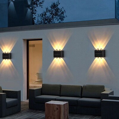 Solar Light Outdoor Garden Sunlight Powered LED Wall Lamp Wa