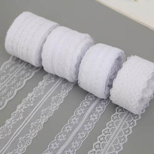 10Meters/Roll 3-4.5cm White Lace Ribbon Home Handmade Crafts