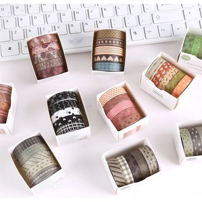 5Pcs Basic Washi Tapes Scrapbooking Washi Tape Set School Su