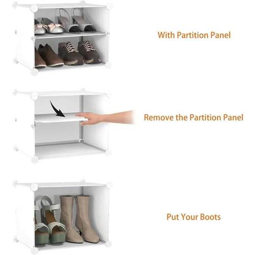 Shoe Rack, 8 Tier Shoe Storage Cabinet 32 Pair Plastic Shoe