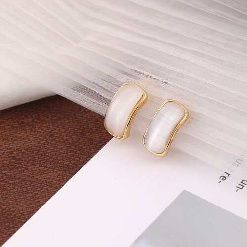 Korean style light luxury opal ear clip C-shaped mosquito co