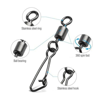 50/100/200Pcs Set Fishing Connector Swivels Interlock Pin Sn