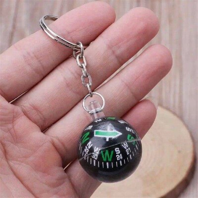 Ball Keychain Liquid Filled Compass For Hiking Camping