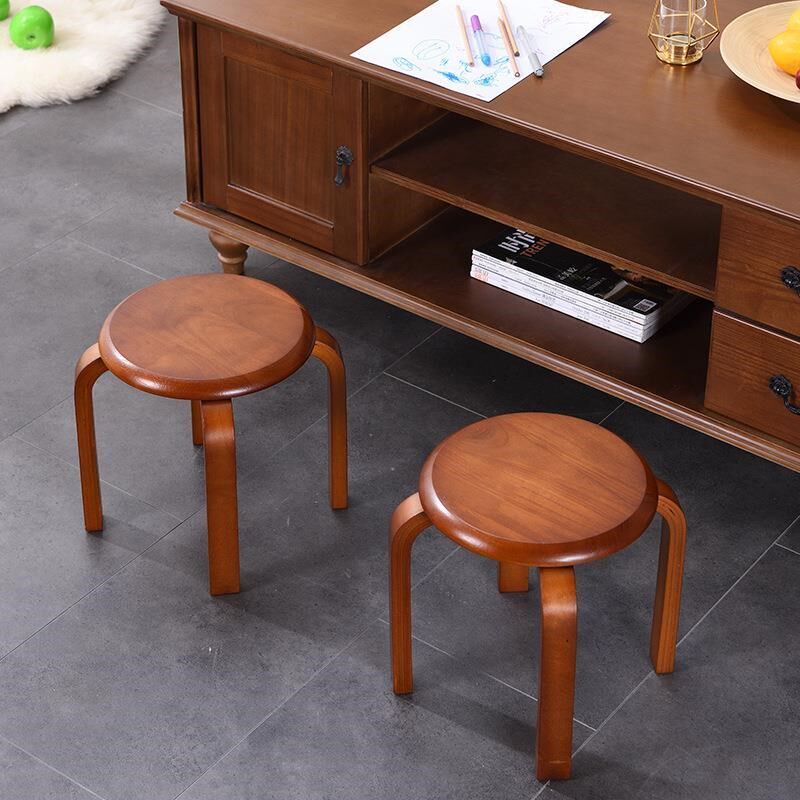 凳 子简约板 凳创意圆 凳矮 凳换鞋 凳家用小木 凳收纳套装礼物