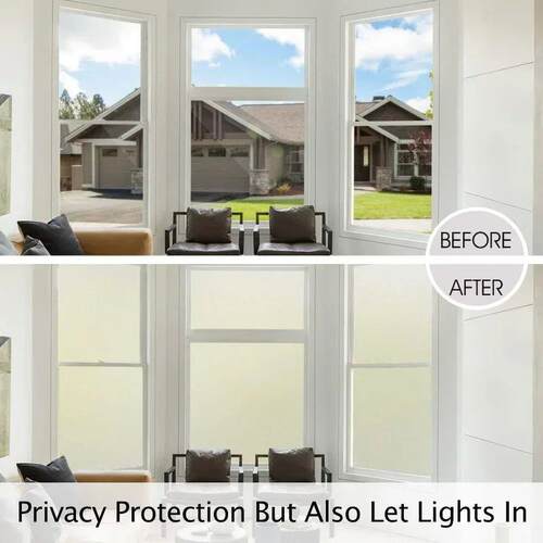 Matte Pure Window Privacy Film Frosted Glass Opaque Sun Bloc