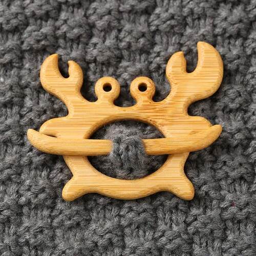 Brooch Pin With Wooden Animal Pattern Diy Craft Badge Cartoo