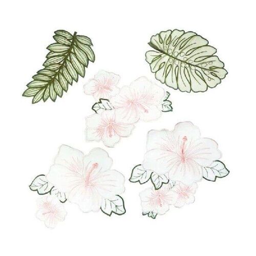 Embroidery Leaf Flower Applique Sew on Clothing Patches For