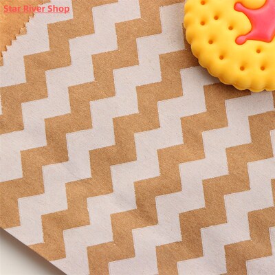50pcs 15*10CM Wave Dot Kraft Paper Candy Biscuit Bags Packin