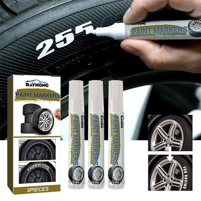 3/6/12pcs White Paint Pen Marker Waterproof Cars Wheel Oily