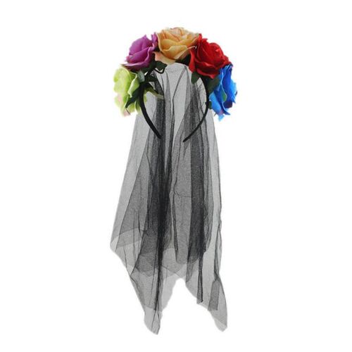 Halloween Day Of the Dead Headband Bride Veil Fancy Dress1
