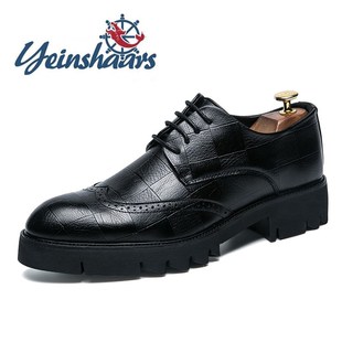 New Arrival Mens Casual Leather Shoes Thick soled Formal Sho