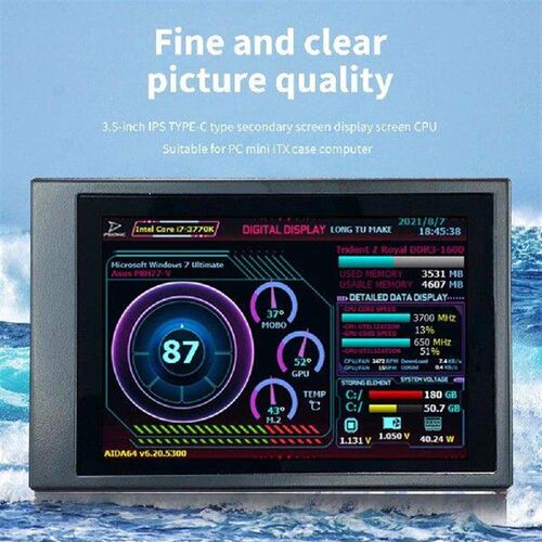 3.5 Inch Display Screen Monitor 320x480 AIDA64 Secondary