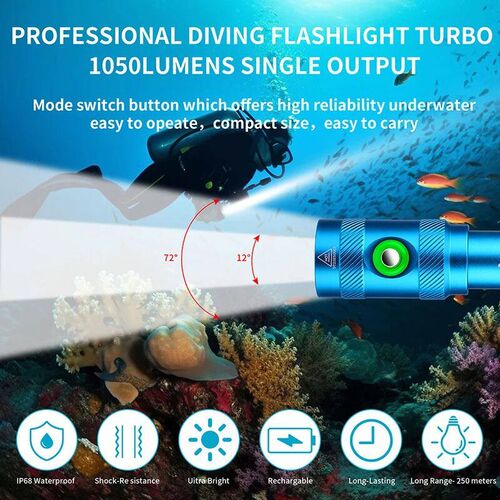 HISWN DM006 Professional diving flashlight 1050LM 10W high p